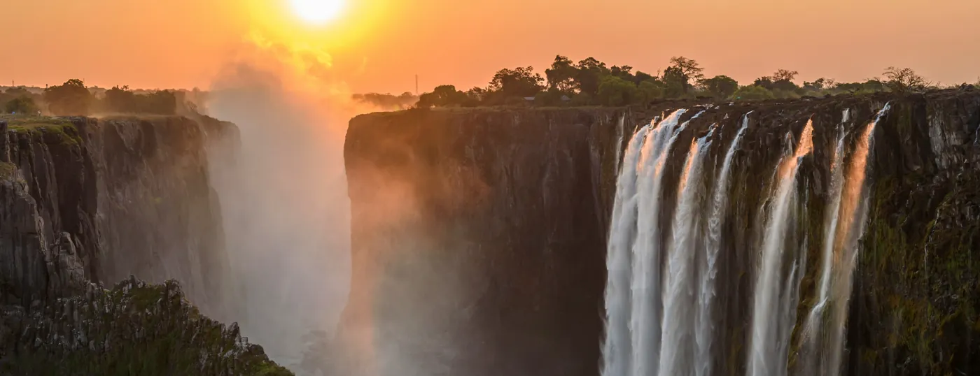 Sunset over Victoria Falls